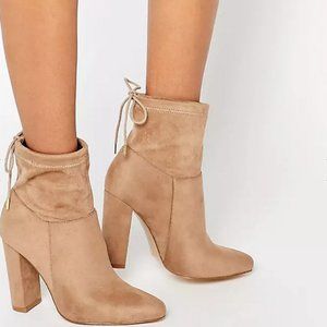 Truffle Collection Heeled Ankle Boot With Tie Back